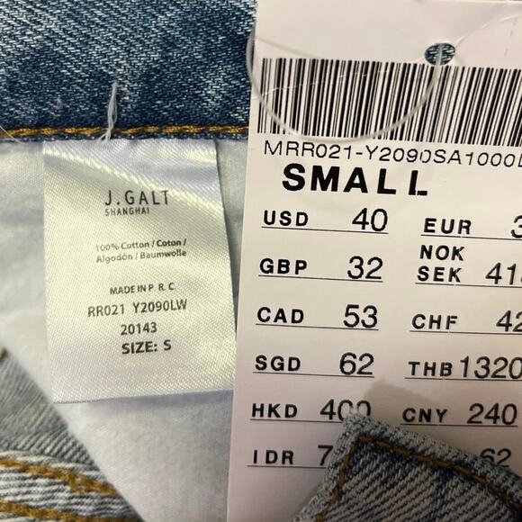 NEW Pacsun J. Galt Blue Light Wash High Rise Slim Straight Denim Jeans Size S - Picture 4 of 5